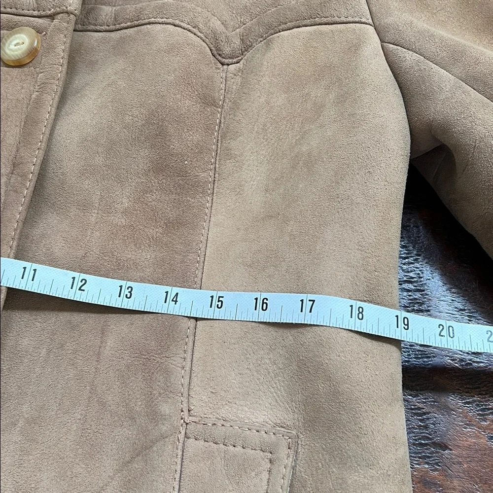 ABERCROMBIE & FITCH Lambskin Suede & Shearling Rancher Jacket Vintage Women's 14 - Picture 6 of 15